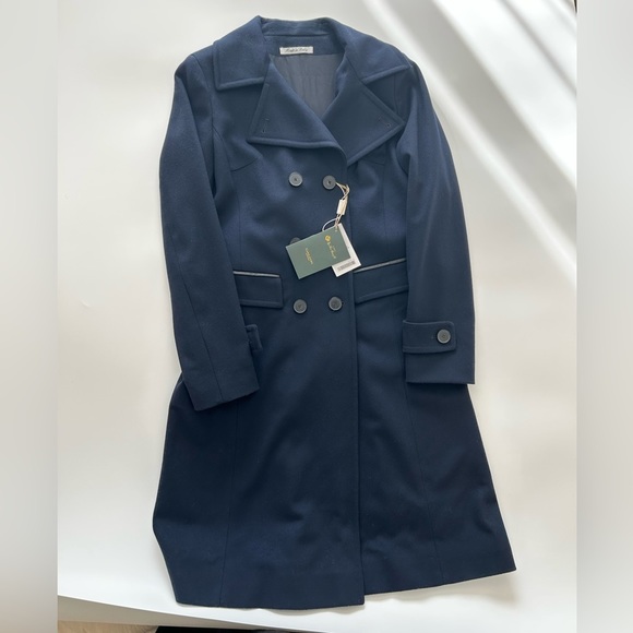 Loro Piana Capolavoro 100% Lana Virgin Wool  Coat Size US10 $1695 NWT navy - Picture 1 of 16